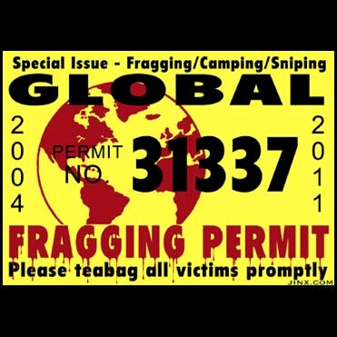J!nx - Fragging Permit Sticker - Ozzie Collectables