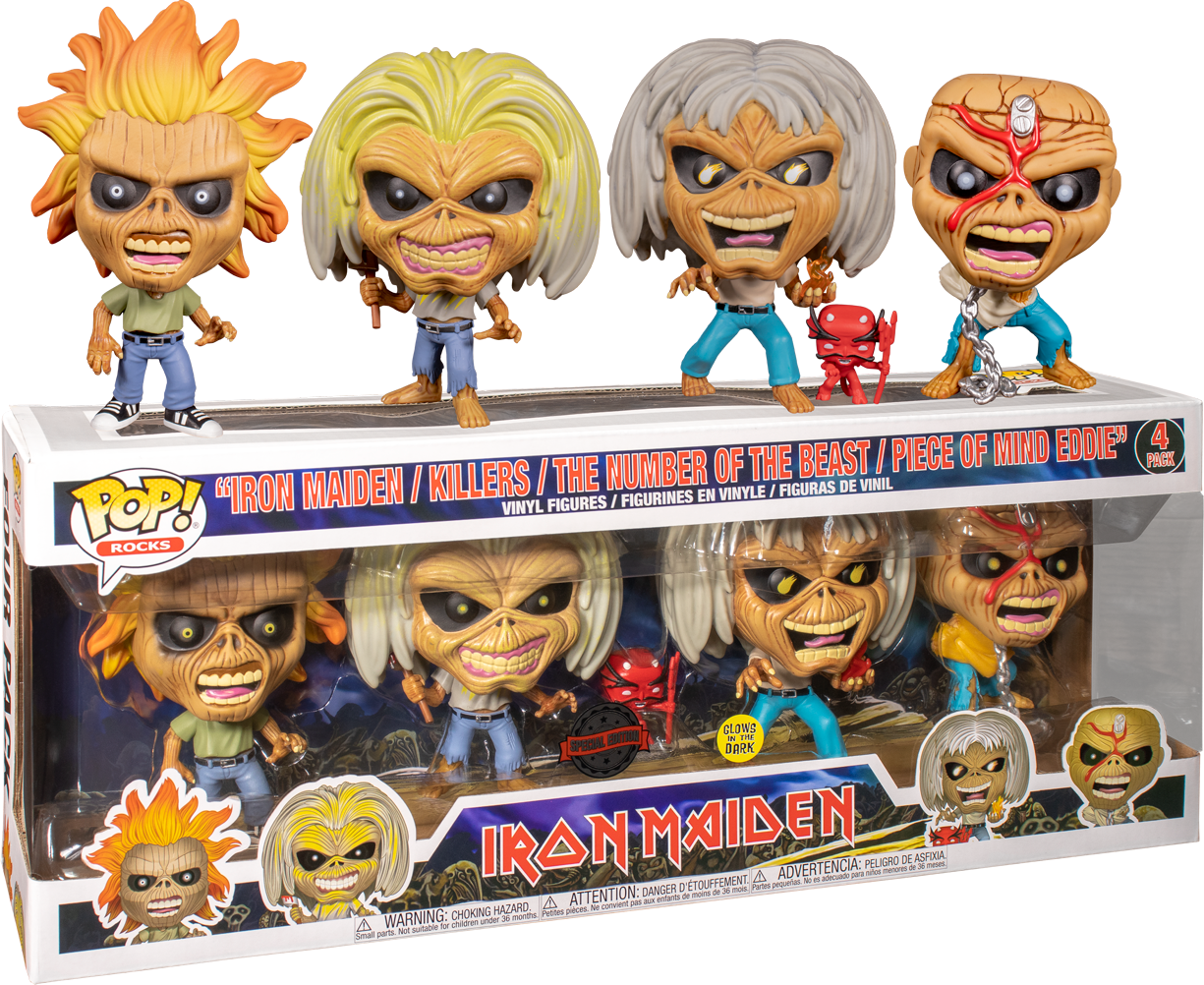 Iron Maiden - Eddie Glow US Exclusive Pop! Vinyl 4-pack - Ozzie Collectables
