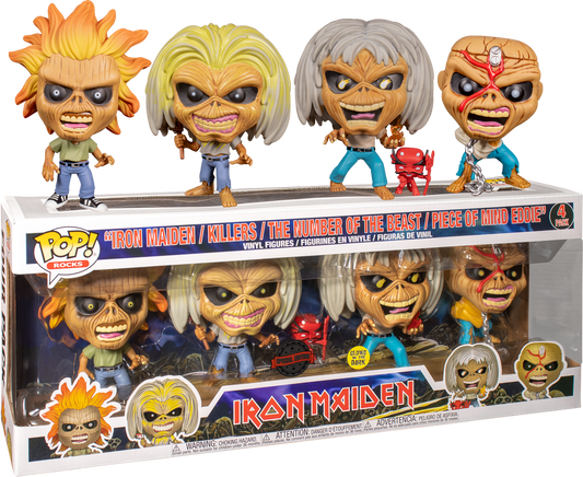 Iron Maiden - Eddie Glow US Exclusive Pop! Vinyl 4-pack - Ozzie Collectables