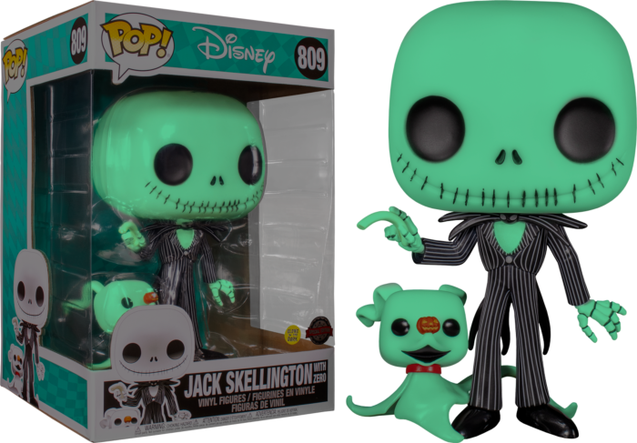 The Nightmare Before Christmas - Jack Skellington with Zero Glow US Exclusive 10" Pop! Vinyl #809