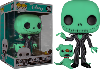 The Nightmare Before Christmas - Jack Skellington with Zero Glow US Exclusive 10" Pop! Vinyl #809