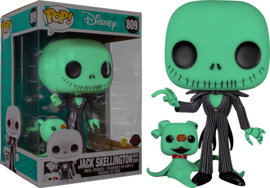 The Nightmare Before Christmas - Jack Skellington with Zero Glow US Exclusive 10" Pop! Vinyl #809
