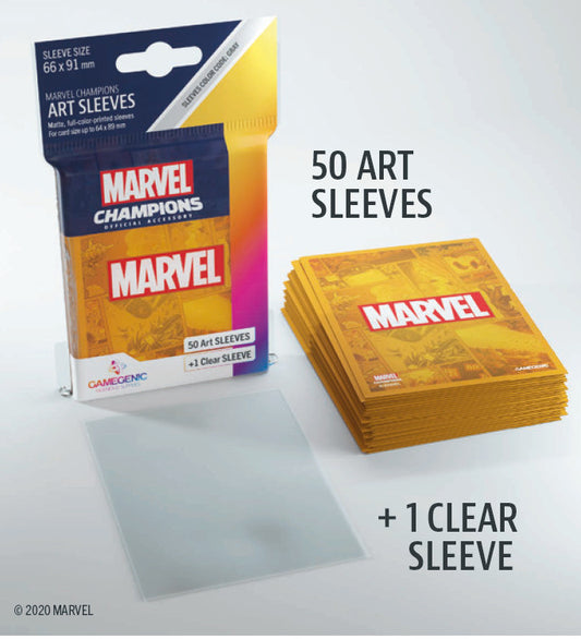 Gamegenic Marvel Champions Art Sleeves - Marvel Orange (66mm x 91mm) (50 Sleeves)