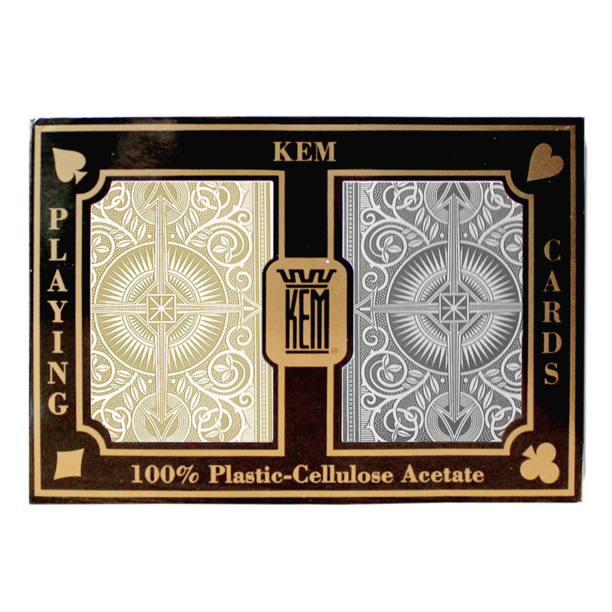 Kem Arrow Black/Gold Narrow Jumbo Playing Cards
