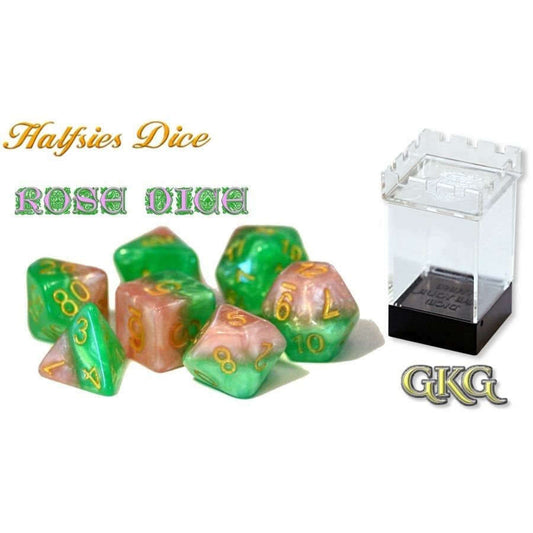 Halfsies Dice Rose Dice with Upgraded Dice Case - Ozzie Collectables