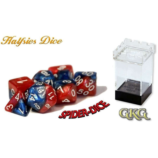 Halfsies Dice Spider Dice with Upgraded Dice Case - Ozzie Collectables