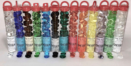 Teal Glass Stones 20+ in 5 1/2 inch Tube - Ozzie Collectables