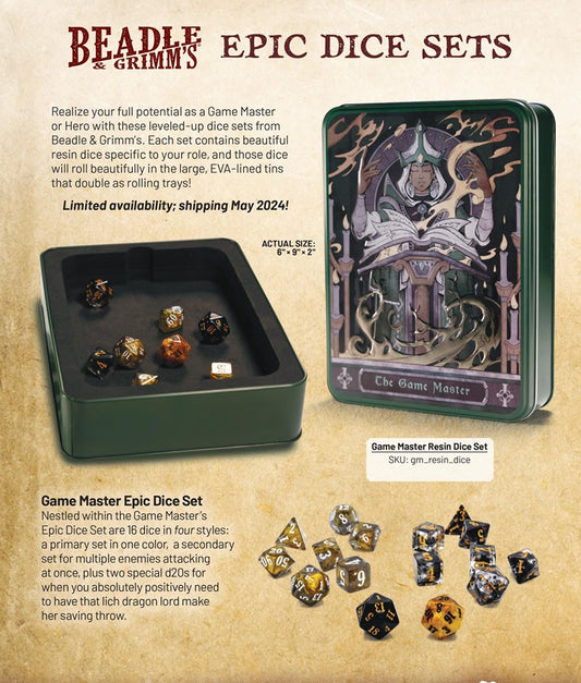 Beadle & Grimm's Game Master EPIC Dice Set & Rolling Tray
