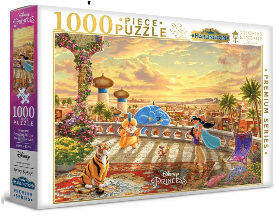 Harlington Thomas Kinkade PQ Disney Jasmine Dancing in the Desert Sunset 1000 pieces