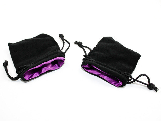 Koplow Small Velvet Dice Bag: Black with Purple Lining