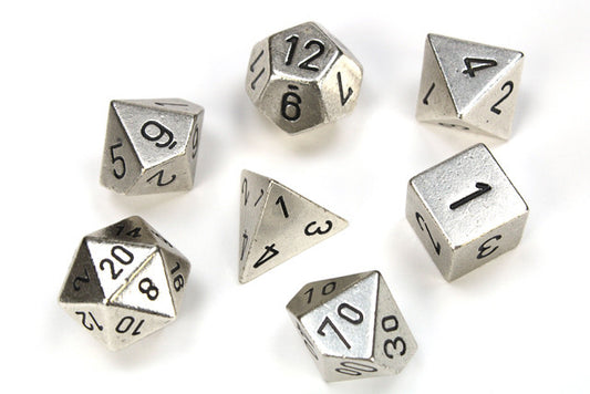 Chessex Polyhedral 7-Die Set Metal Silver