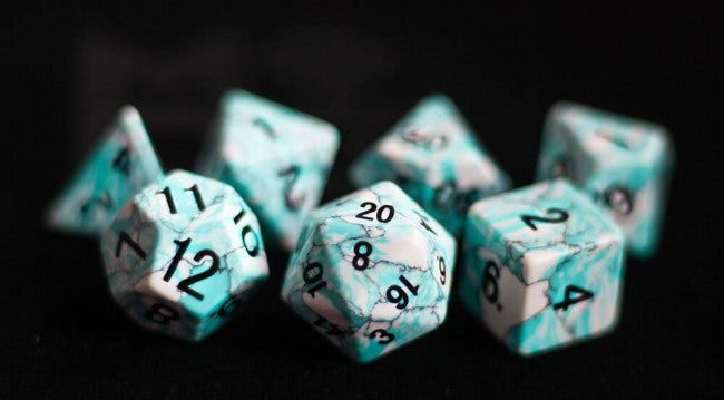 MDG 16mm Polyhedral Dice Set: Blue Turquoise (Synthetic)