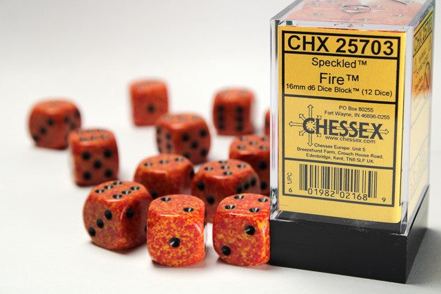 Chessex 16mm D6 Dice Block Speckled Fire