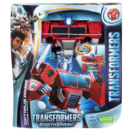 Transformers Earthspark: Spin Changer - Optimus Prime with Robby Malto