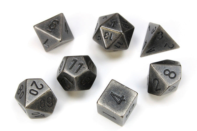 Chessex Polyhedral 7-Die Set Metal Dark Metal