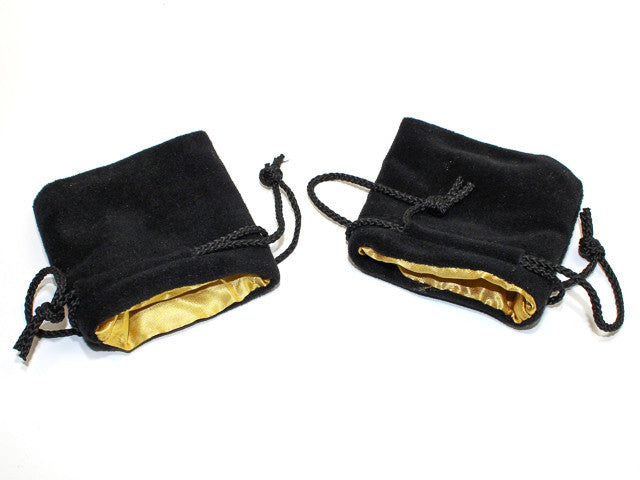 Koplow Small Velvet Dice Bag: Black with Gold Lining