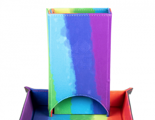 MDG Fold Up Dice Tower: Watercolor Rainbow
