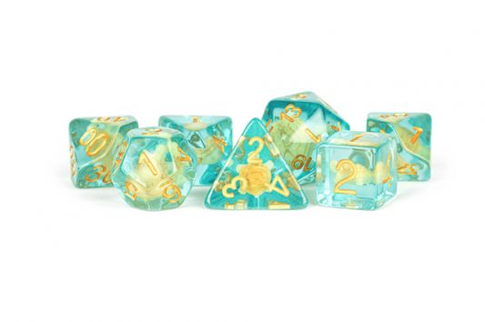 MDG 16mm Resin Polyhedral Dice Set: Infused Turtle Dice (TOYFAIR 20% OFF)