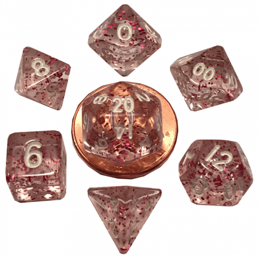 MDG 10mm Mini Polyhedral Dice Set: Ethereal Light Purple