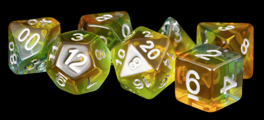 MDG 16mm Resin Polyhedral Dice Set: Yellow Aurora (TOYFAIR 20% OFF)