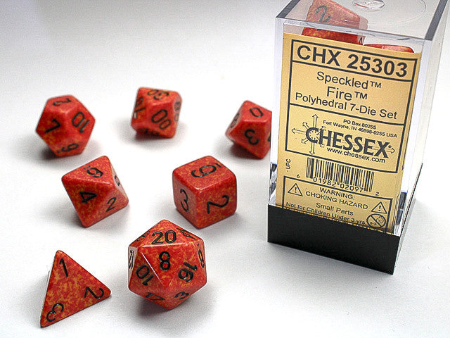Chessex Polyhedral 7-Die Set Speckled Fire