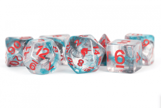 MDG 16mm Resin Polyhedral Dice Set: Unicorn Battle Wounds