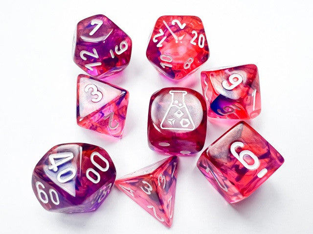Chessex Polyhedral 7-Die Set Nebula Black Light Special/White