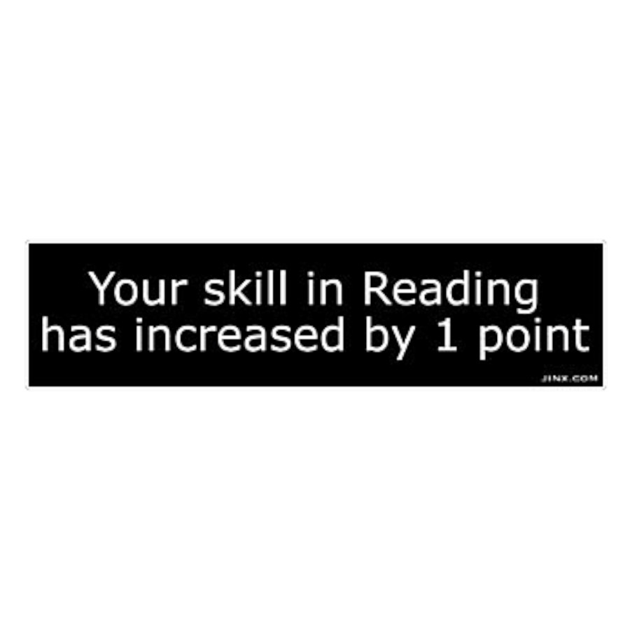 J!nx - Your Skill In Reading Sticker