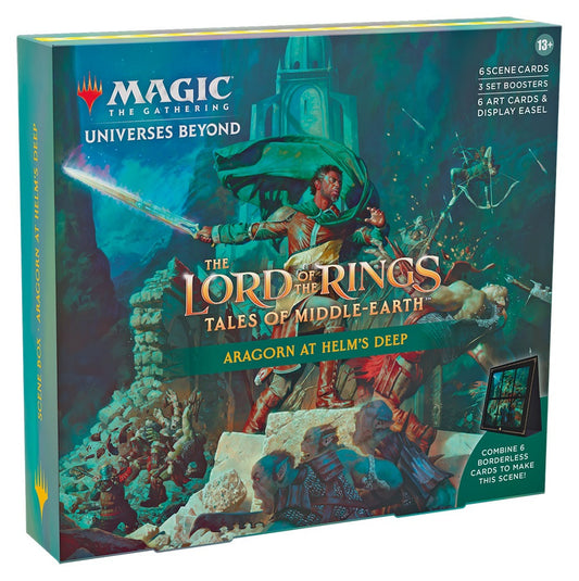 Magic the Gathering the Lord of the Rings Tales of Middle Earth Holiday Release Scene Box Aragorn at Helms Deep