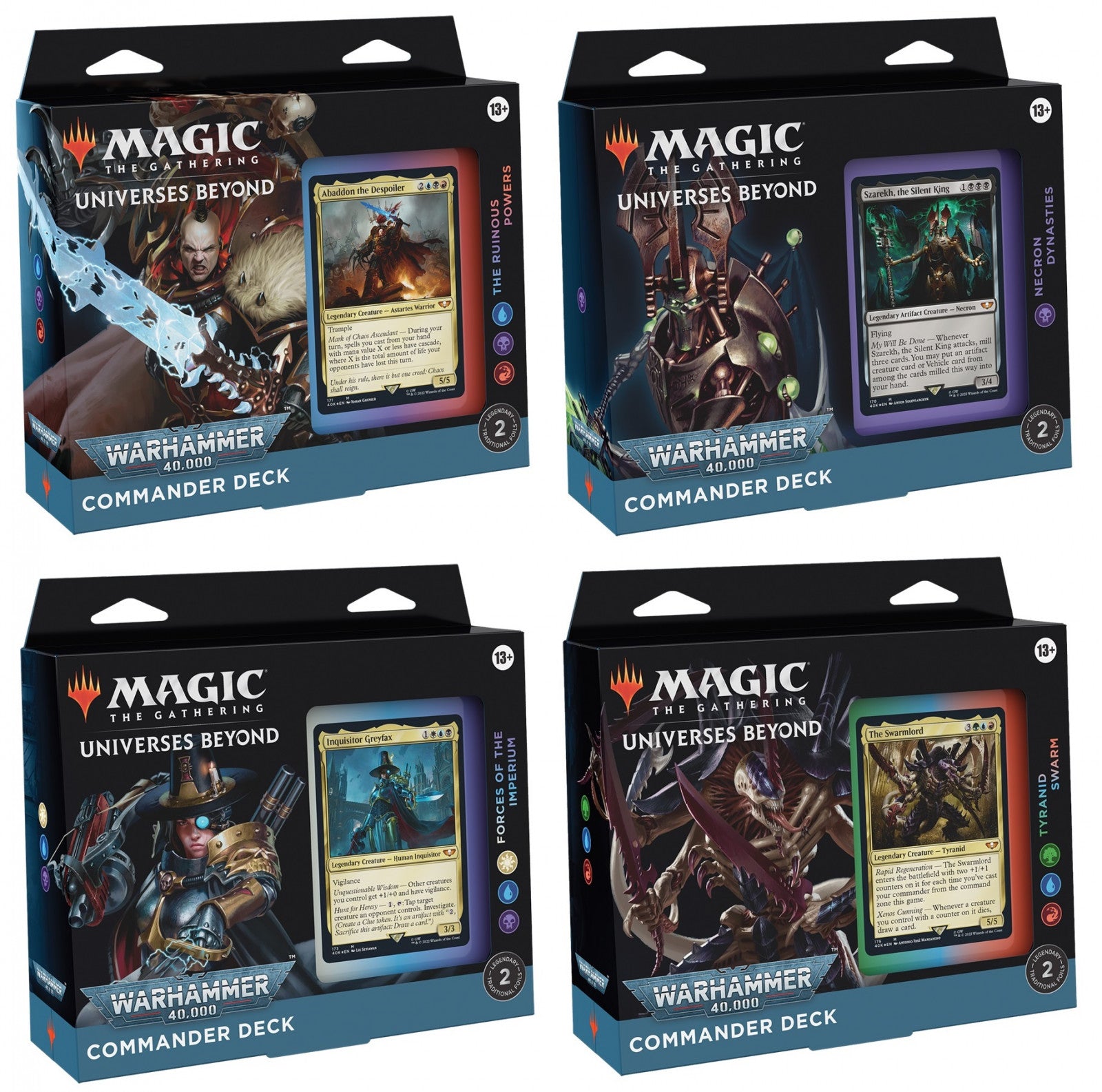 Magic the Gathering Warhammer 40,000 Universes Beyond Commander Decks (4 Decks Per Display)