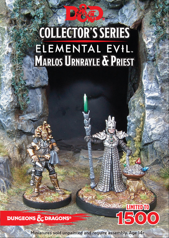 D&D Collectors Series Miniatures Elemental Evil Marlos Urnrayle & Earth Priest (2 Figs) - Ozzie Collectables