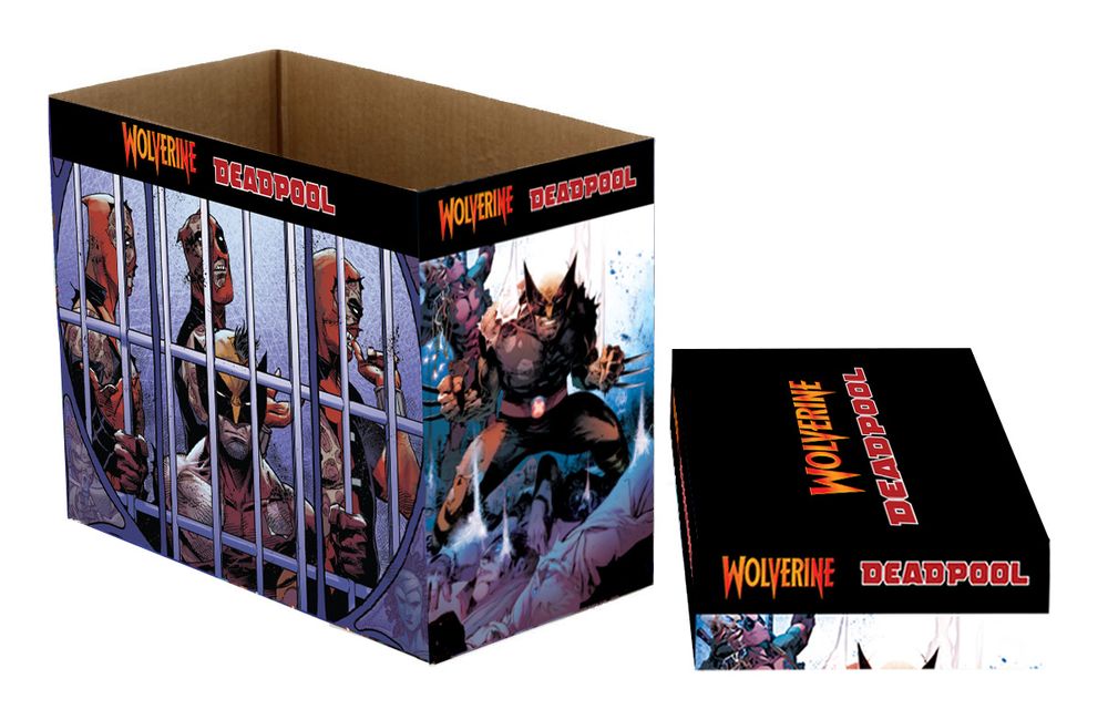 Marvel Short Comic Book Storage Box: Wolverine and Deadpool | WZK67016 ...