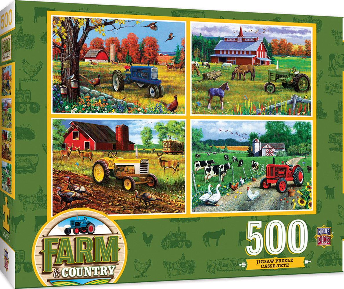 Masterpieces Puzzle 4 Pack Farm & Country Farm Country 4 Pack Puzzle 500 pieces