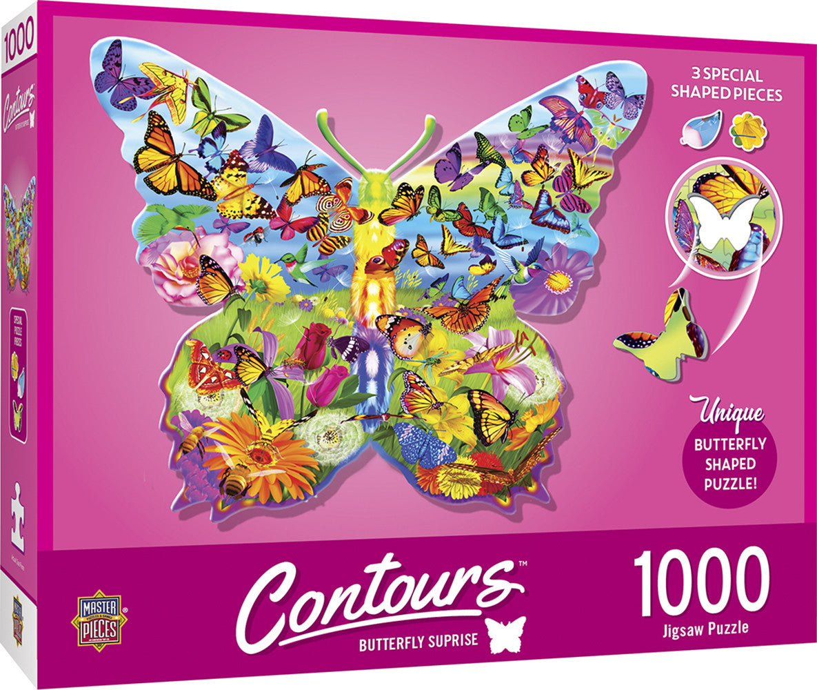Masterpieces Puzzle Contours Shaped Butterfly Shape Puzzle 1,000 pieces