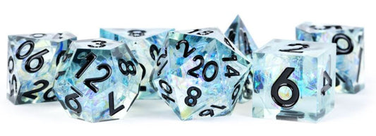 MDG Handcrafted Sharp Edge Resin Dice Set - Captured Frost