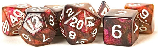 MDG Polyhedral Acrylic Dice Set 16 mm -Stardust Supervolcano