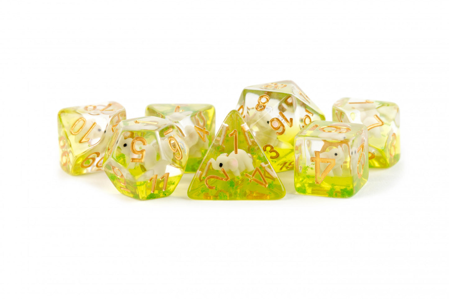 MDG Resin 16mm Poly Dice Set - Elephant Dice