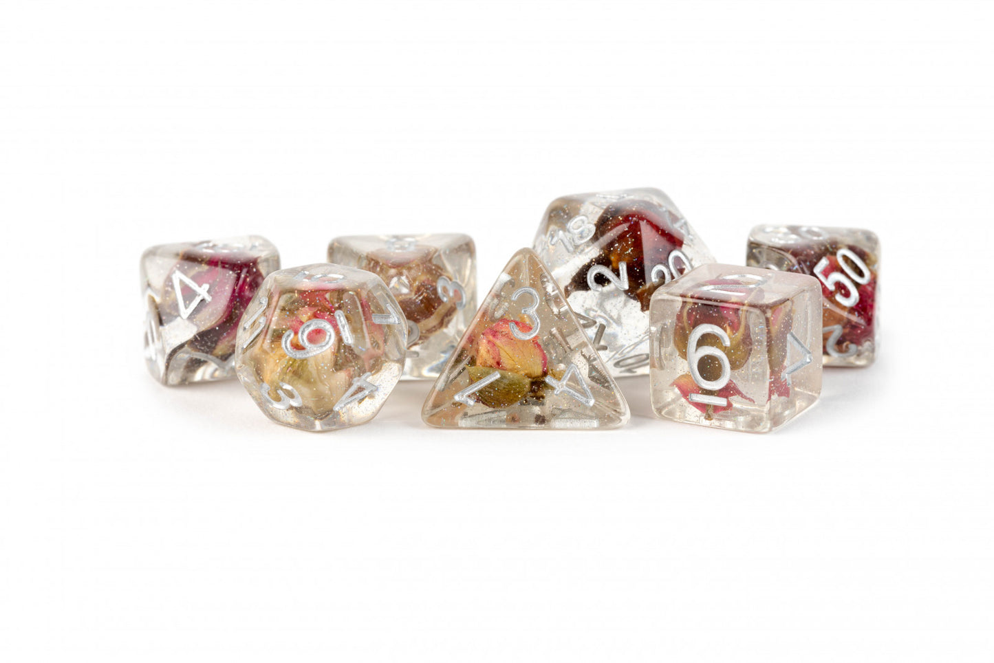 MDG Resin 16mm Poly Dice Set - Rose Dice