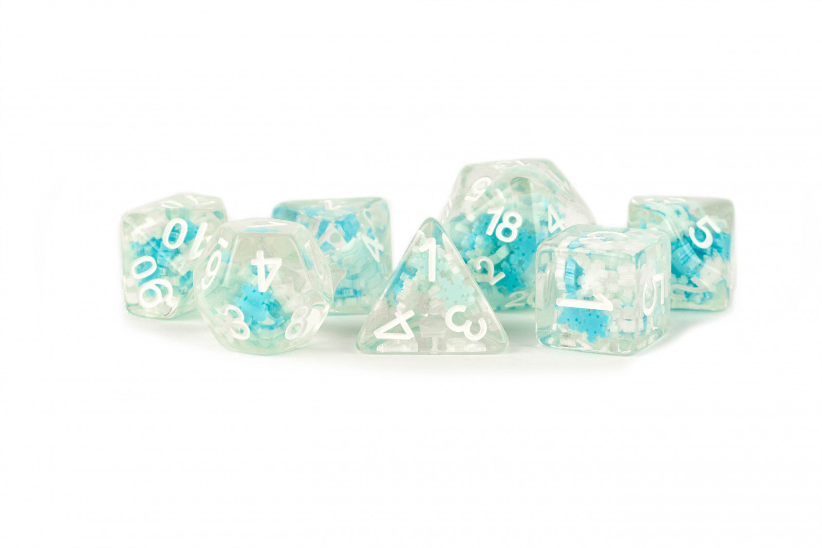 MDG Resin 16mm Poly Dice Set - Snowflake Dice