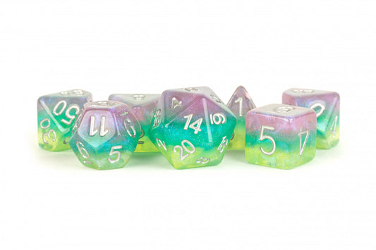 MDG Resin 16mm Polyhedral Dice Set - Layered Stardust Radiance