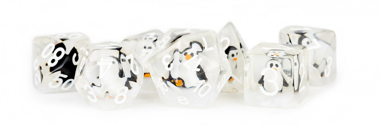 MDG Resin 16mm Polyhedral Dice Set - Penguin