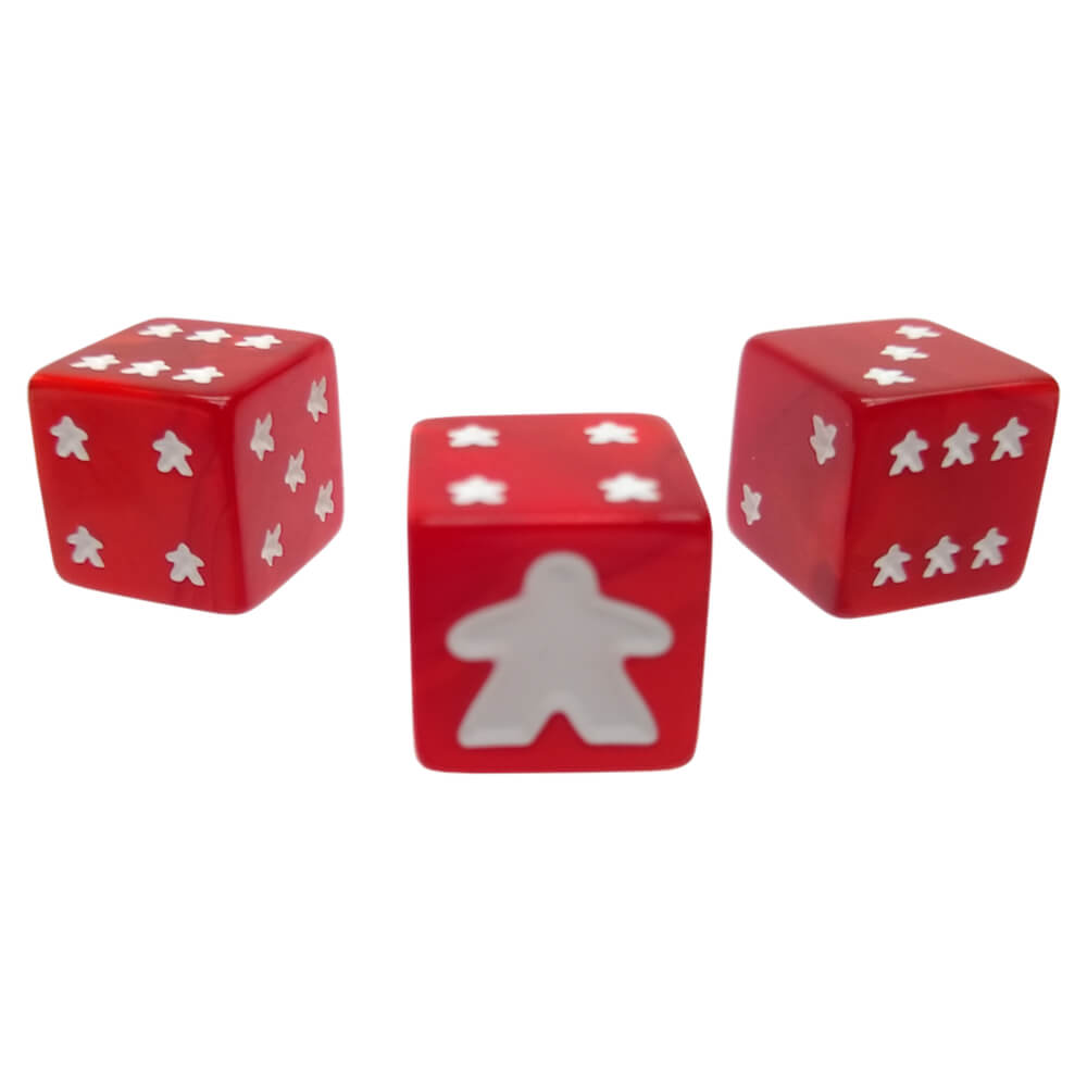 Meeple d6 Dice Set Red - Ozzie Collectables