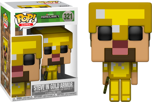 Steve in Gold Armor - Minecraft Pop! Vinyl #321 - Ozzie Collectables