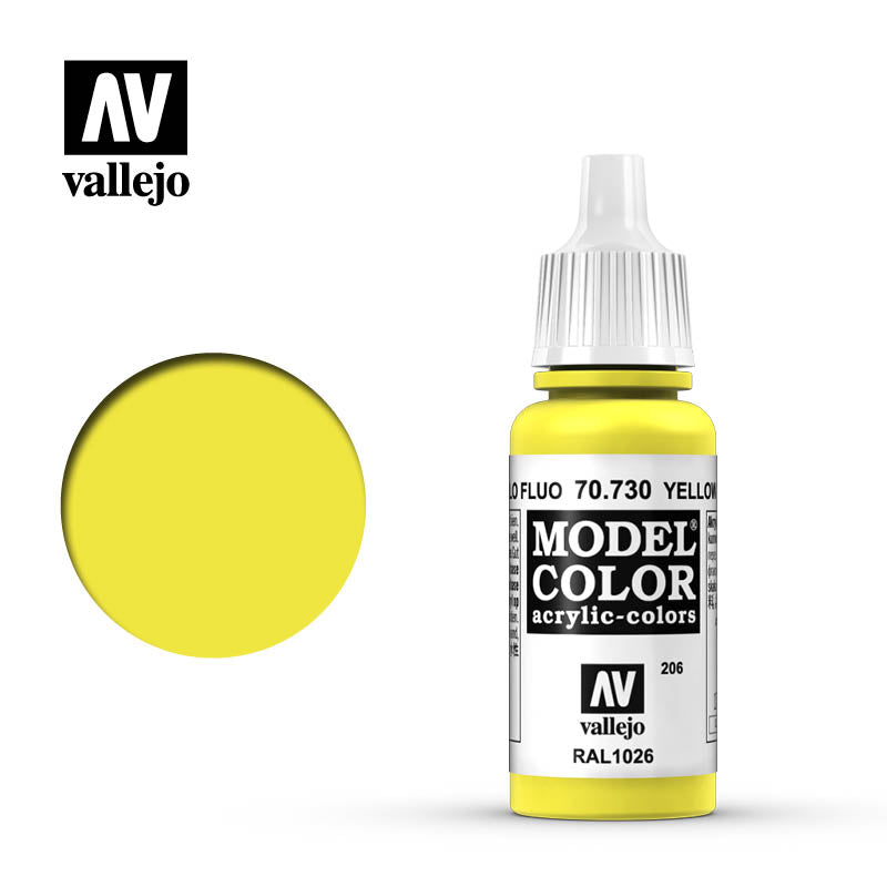 Vallejo Model Colour Fluorescent Yellow 17 ml - Ozzie Collectables