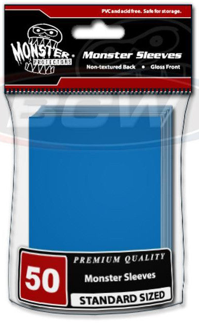 BCW Monster Deck Protectors Standard Glossy Blue (50 Sleeves Per Pack)