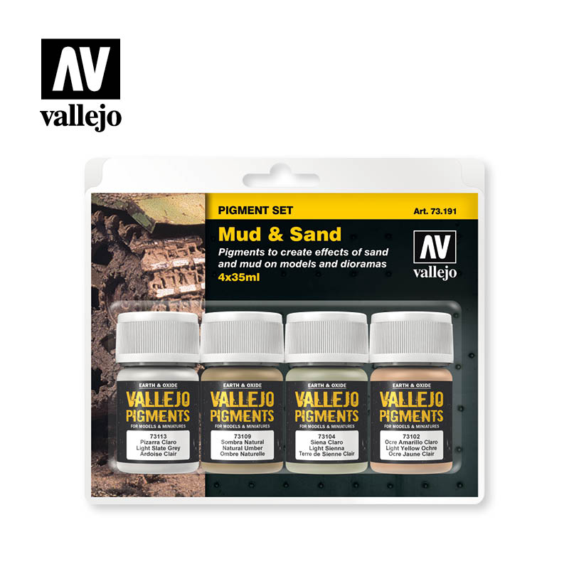 Vallejo Pigments Set Mud & Sand 35ml - Ozzie Collectables