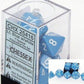 D7-Die Set Dice Opaque Polyhedral Light Blue/White (7 Dice in Display)