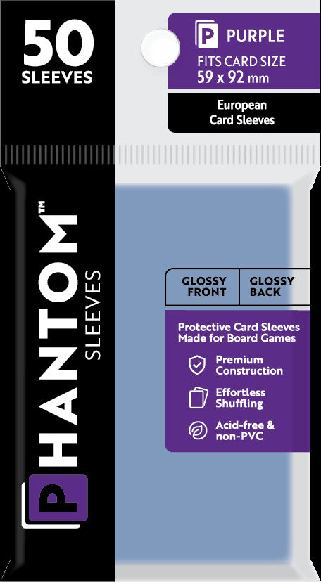 Phantom Sleeves: Purple Size (59mm x 92mm) - Gloss/Gloss (50)