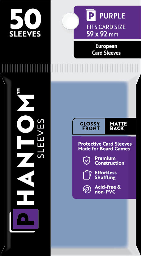 Phantom Sleeves: Purple Size (59mm x 92mm) - Gloss/Matte (50)