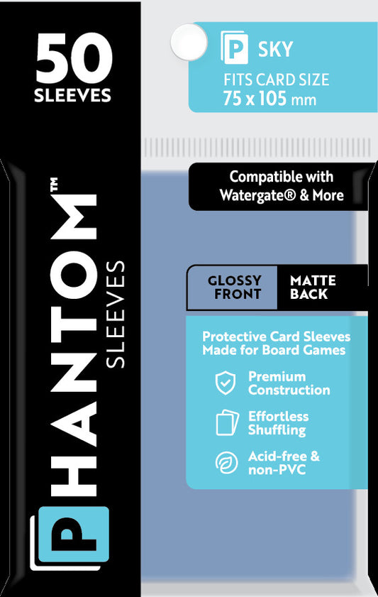 Phantom Sleeves: Sky Size (75mm x 105mm) - Gloss/Matte (50)
